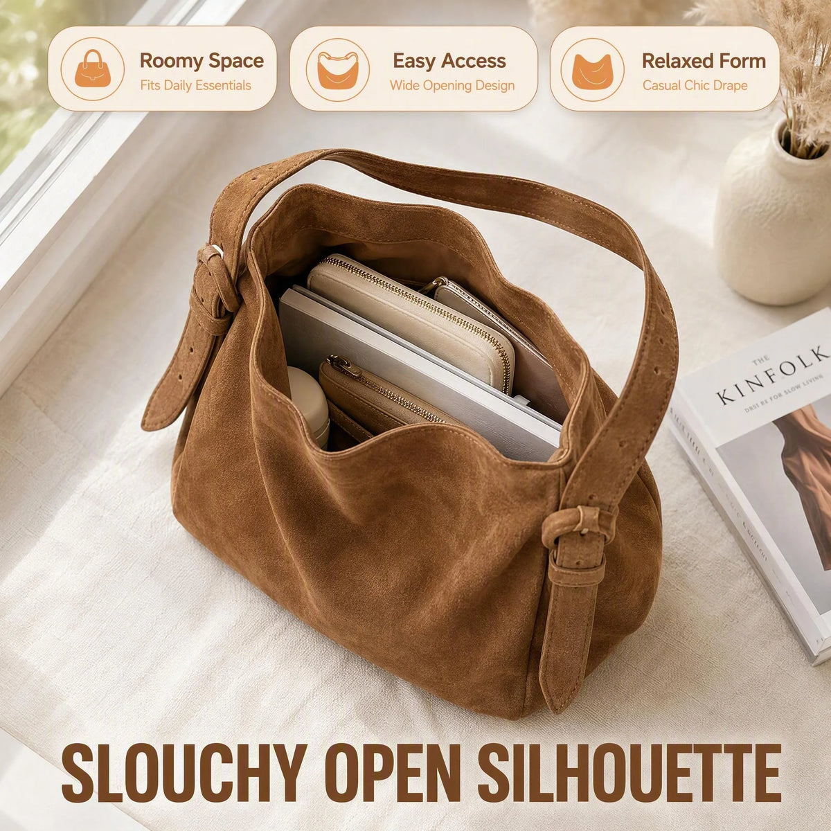 The Soft Suede-Look Tote