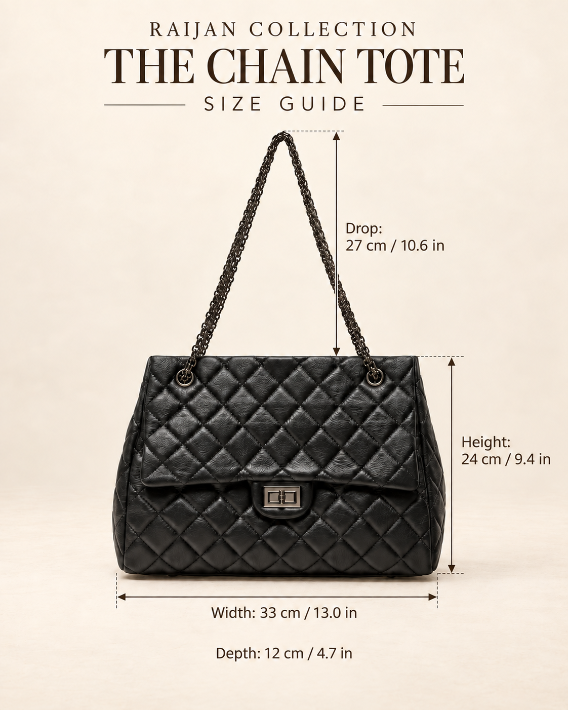 The Chain Tote size guide
