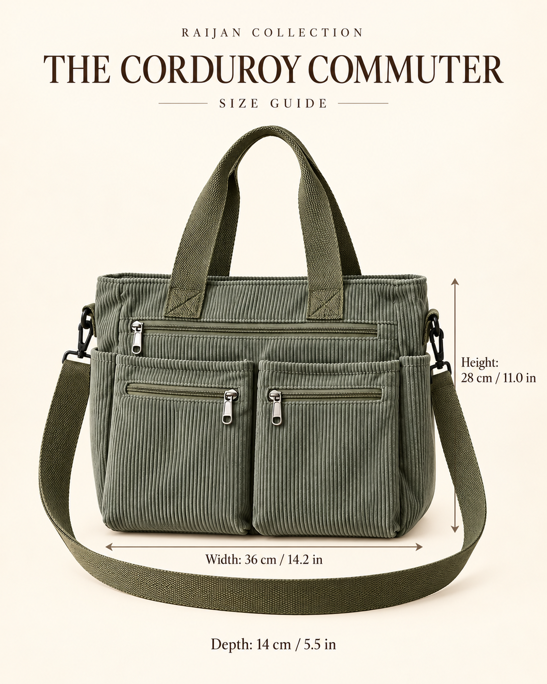 The Corduroy Commuter size guide