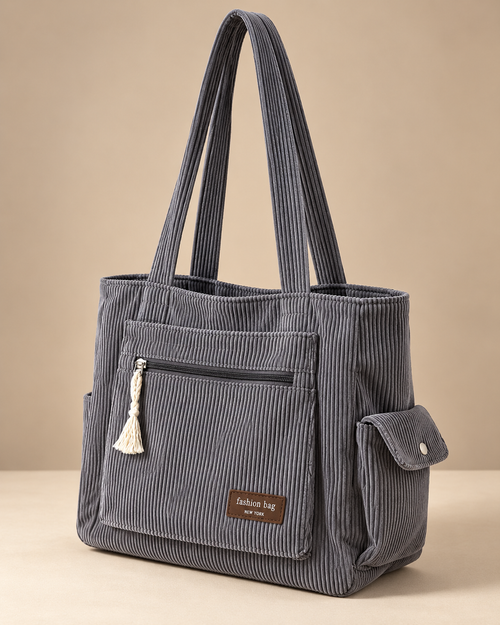 The Corduroy Pocket Tote — side