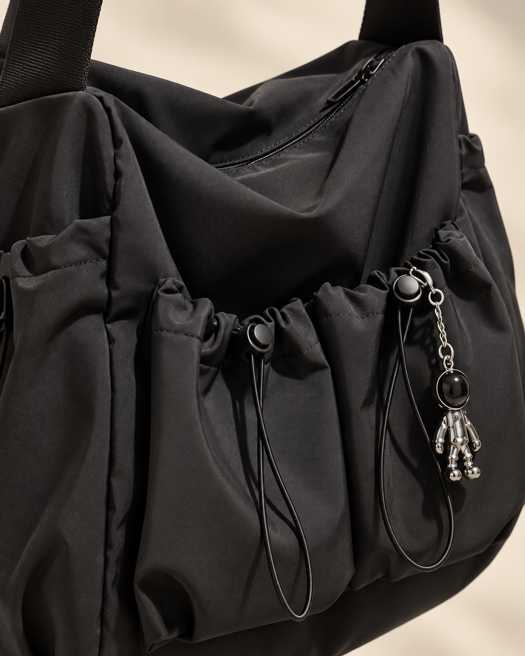 The Drawstring Crossbody — detail